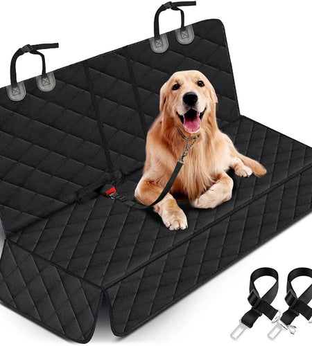 Dog Car Seat Cover, Back Seat Cover for Dogs Pet Car Seat Protector Waterproof Bench Car Seat Cover, Non-Slip Reat Seat Cover Fits Middle Armrest for Most Cars Trucks Suvs - Black
