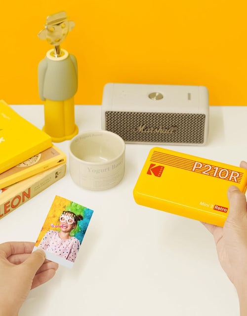 Load image into Gallery viewer, Mini 2 Retro 2X3 Portable Photo Printer, 8 Sheets, Bluetooth Smartphone Printer for Iphone &amp; Android, Instant Color Prints, 4PASS Dye Sublimation, White
